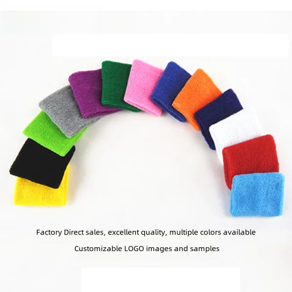 Sports Wristbands, Cotton Colored Sweat-Absorbing Towels, Wristbands with Embroidery, Customizable Logo, Knitted Towel Wristbands