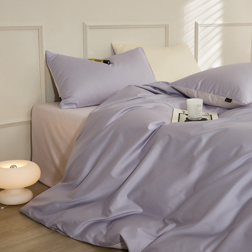 100 pieces of Xinjiang Long Staple Cotton Four-Piece Set Pure Cotton All Cotton Simple and Elegant Bedding Set