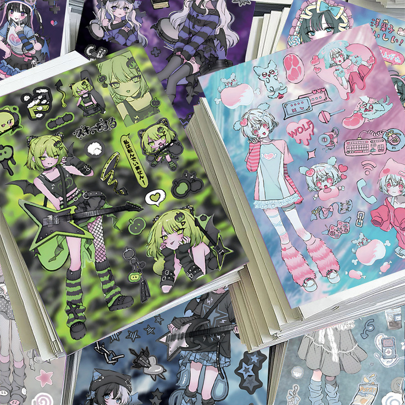 8 Sweet Asian Style Hot Girl Anime Guka Stickers, 2D Y2K Girl Character Journal Decoration Materials Wholesale 8 Sweet Asian Style Hot Girl Anime Guka Stickers, 2D Y2K Girl Character Journal Decoration Materials Wholesale