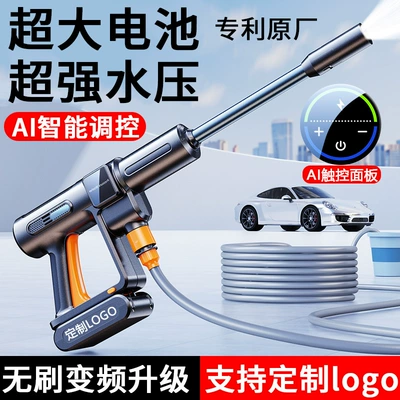 New car wash water gun high Portable car washer - black