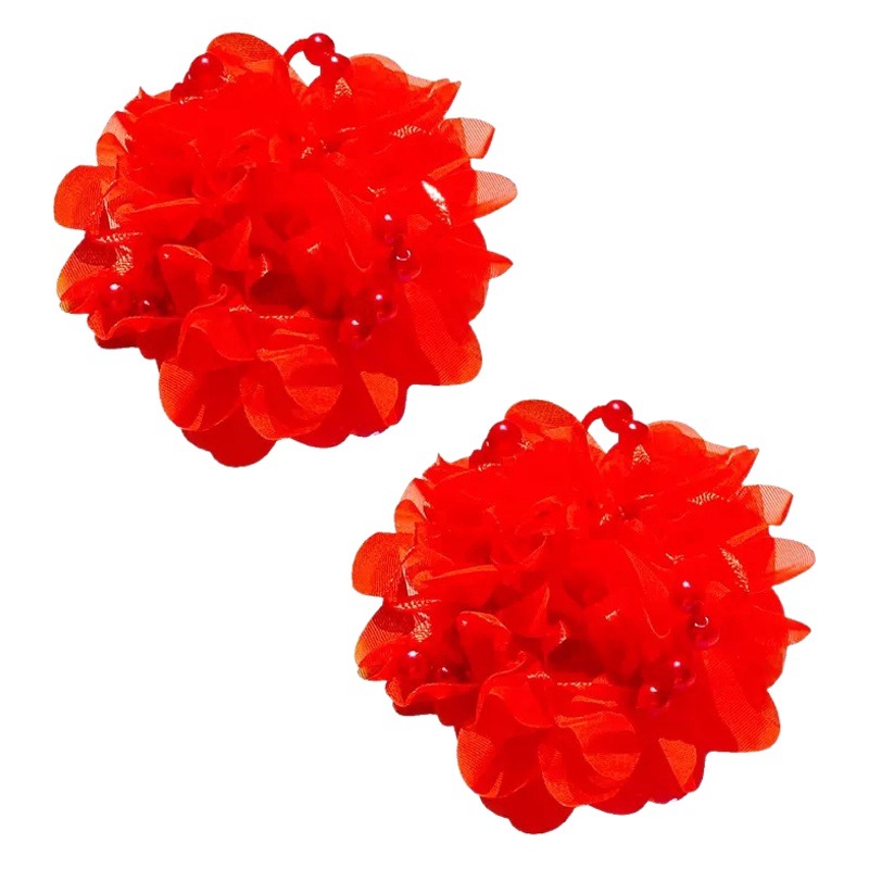 Flower Hair Band Children's Hair Accessories Princess Little Girl's Ball Head Girl's Cute Baby Girl's Rubber Band Headwear Headdress Flower