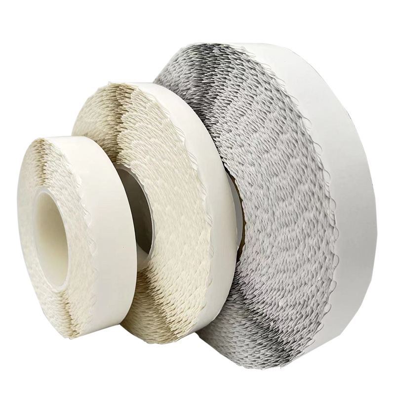 厂家批发 拉链纸箱专用波浪双面胶 易撕高粘耐高温花边留边双面胶