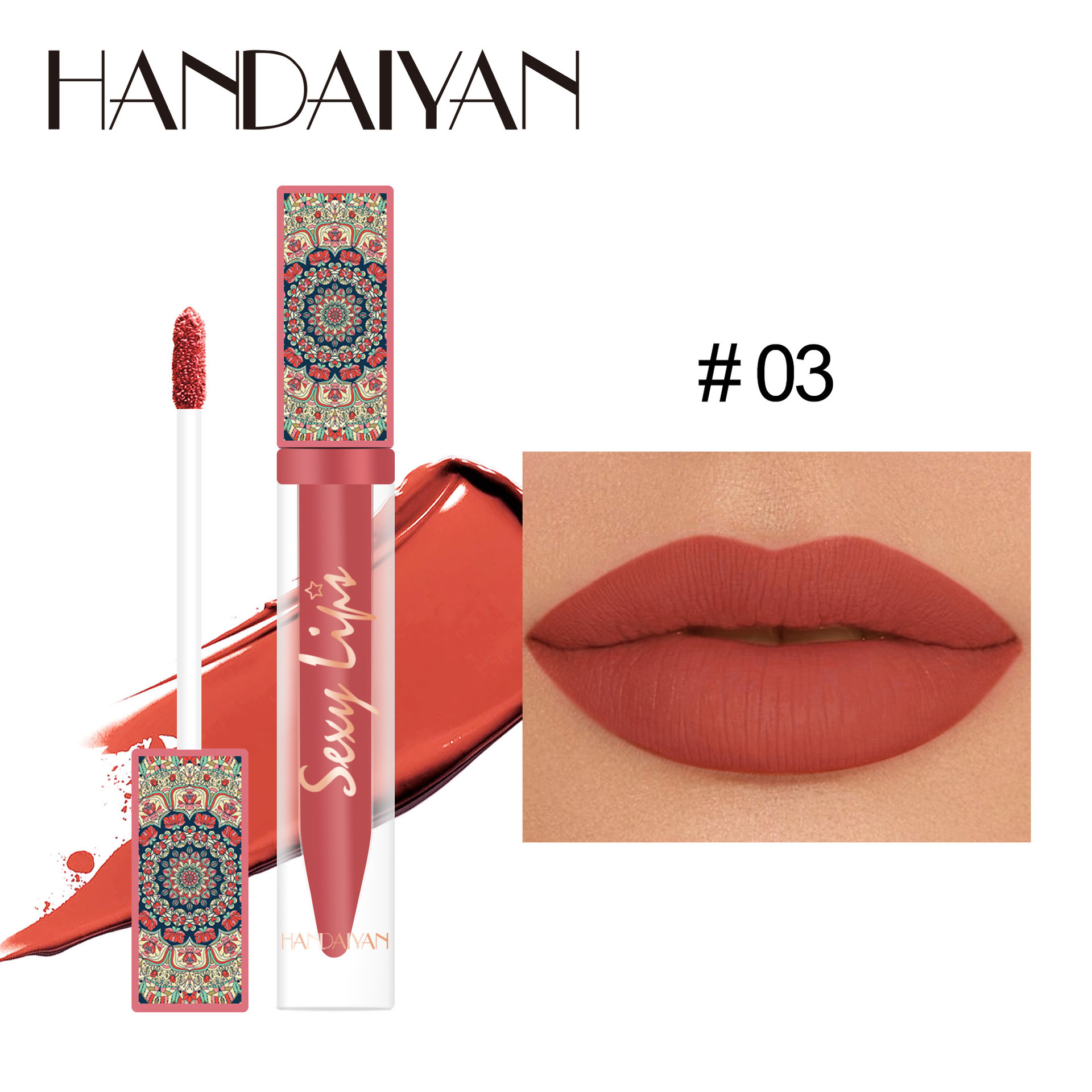 Esmalte labial transfronterizo al por mayor Bohemia HANDAIYAN mate esmalte labial sin tazas de esmalte labial humectante