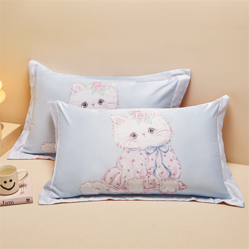 Un par de fundas de almohada de seda de hielo de 48cmx74cm fundas de almohada de seda para el hogar 2025 nuevo juego completo individual premium
