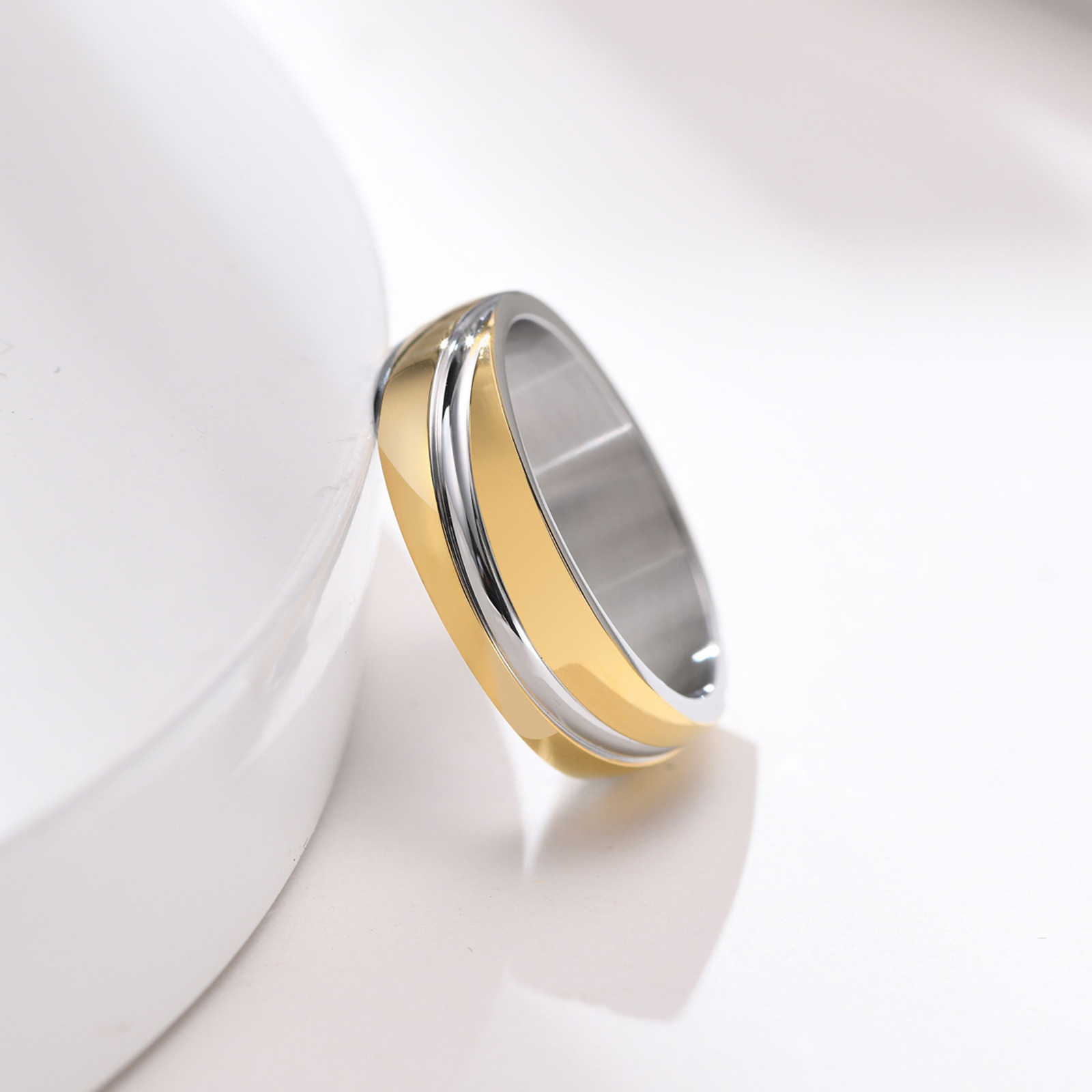 6g Weight Rings Classification 5, 6, 7 Ring Size Daily Occasion Stainless Steel Material Geometric Pattern Men'S Gender Plating Design Simple Style Style Simple Style Geometric Stainless Steel Rings Plating Stainless Steel Rings 10