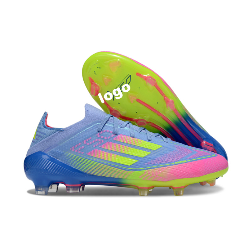 Fábrica de comercio exterior transfronterizo F50 zapatos de fútbol FG rosa con cordón de entrenamiento zapatos de fútbol para hombres hierba natural
