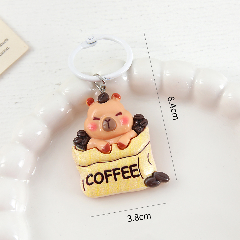 카툰 키링/커피 기니피그 - D