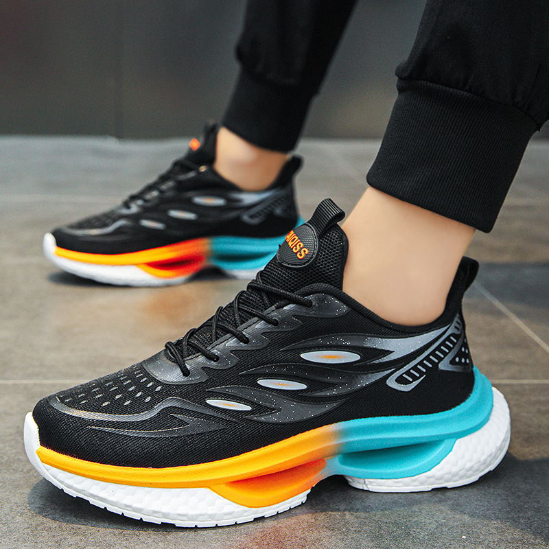 Zapatos de papá zapatos de hombre pareja verano transpirable 2023 nuevo estilo de celebridad de Internet fondo grueso zapatos de moda casual zapatilla de deporte de moda mujeres