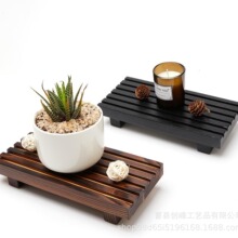 跨境木质浴室装饰托盘 皂架蜡烛台实木托架 浴室洗手液肥皂置物架