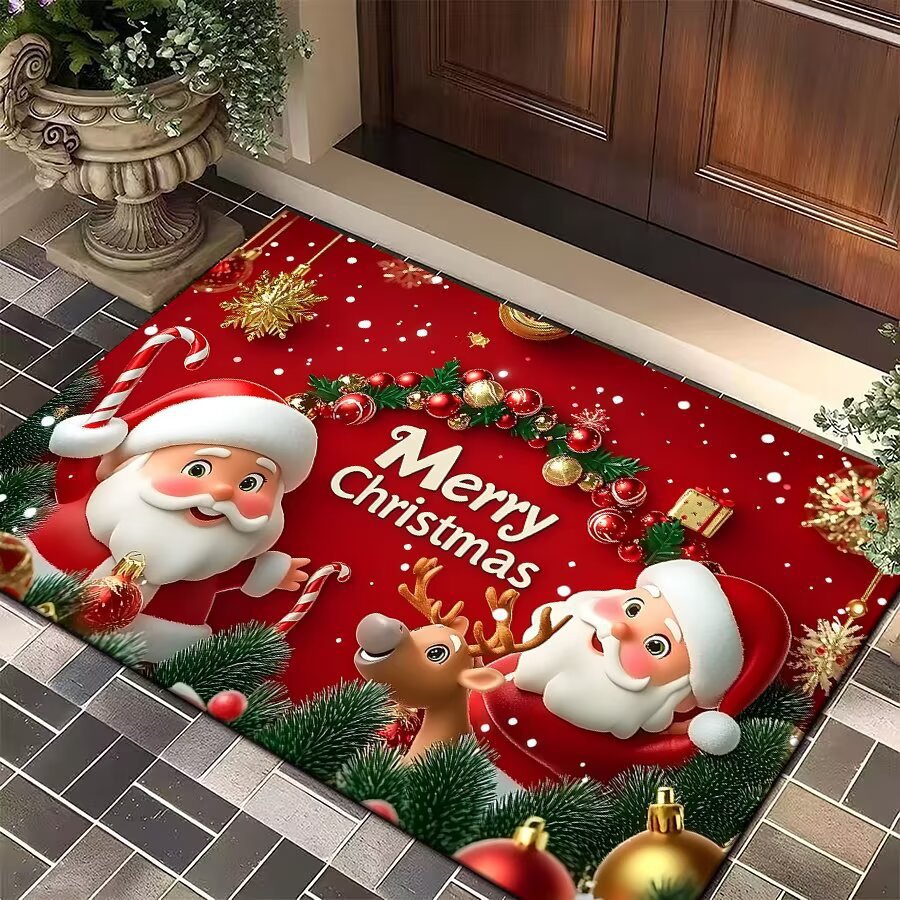 Cross-Border Temu Dropshipping Christmas Series Cartoon Door Mats for Home Entrance and Easy Care and Stain-Resistant Floor Mats Available for Wholesale