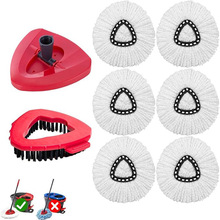 跨境适配O-Cedar/Vileda三角拖把头地板地砖旋转拖把替换头配件