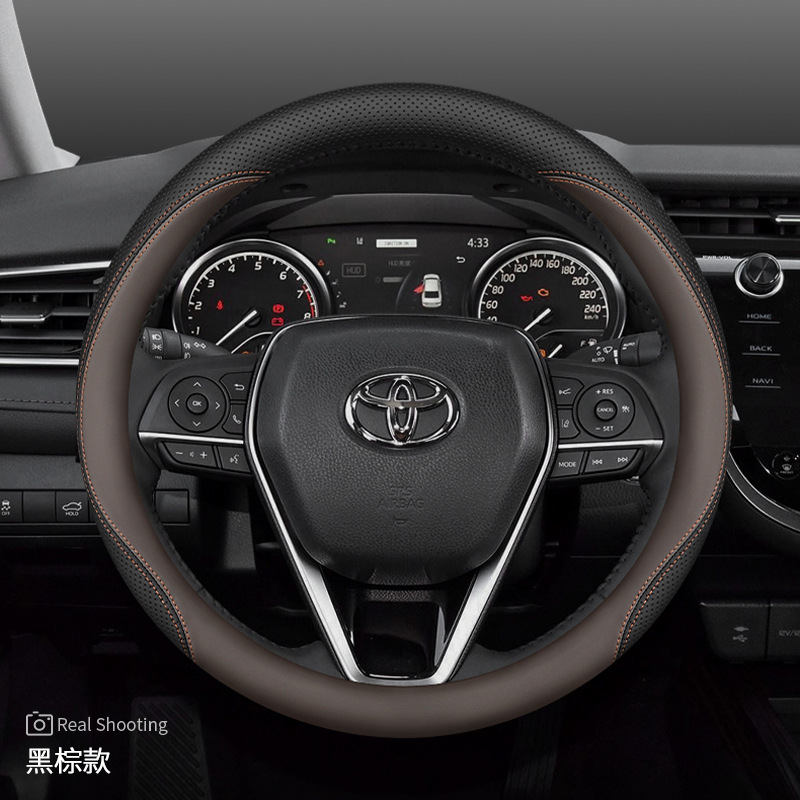 RAV4 Highlander Camry | Toyota Steering wheel - camry-black-brown-slip-on-ultra-thin