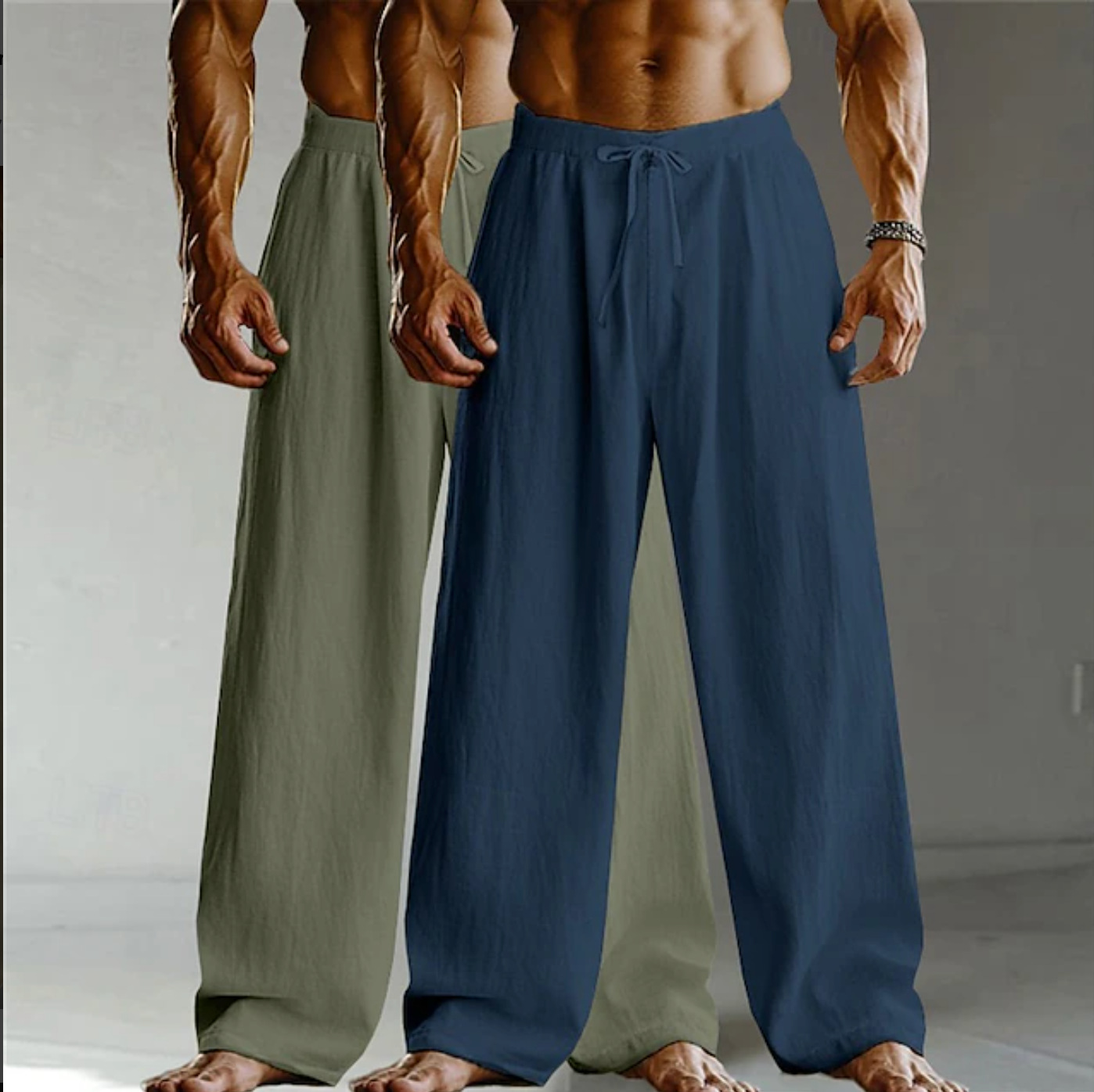 Pantaloni larghi in lino e cotone uomo per l'estate_voghion.com