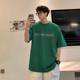 American Retro 220g Heavy Small Nose Seven-point T-shirt Men's Summer oversize Cotton Loose Short Sleeve