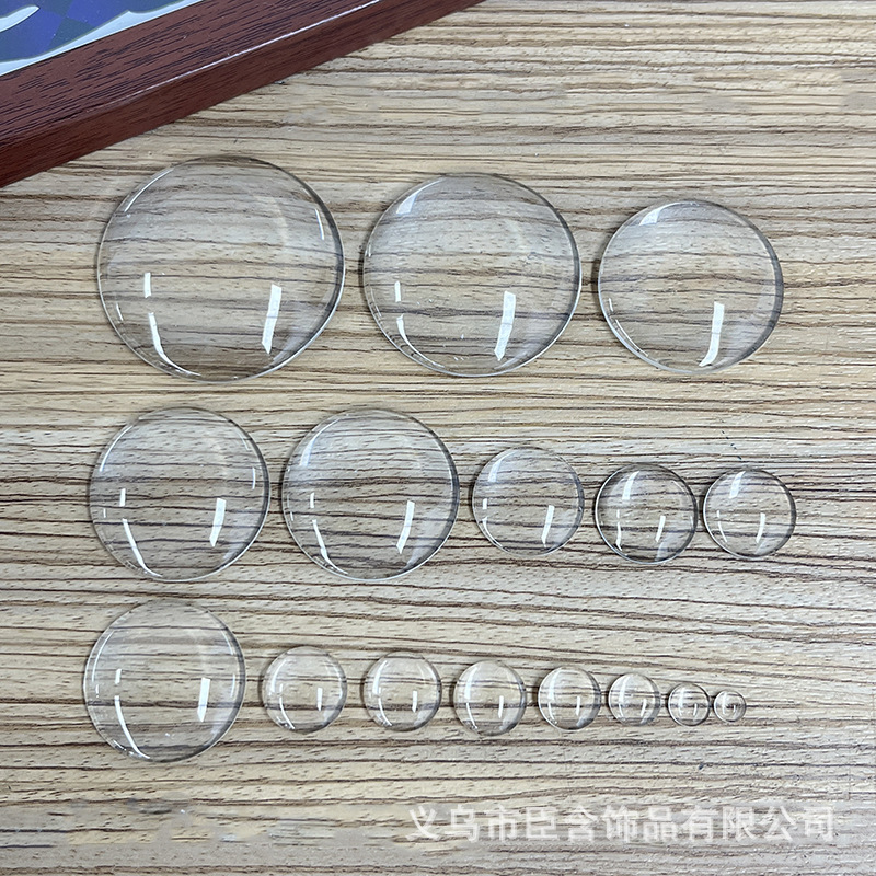 新款时光宝石玻璃贴片 DIY圆形饰品配件水晶玻璃冰箱贴源头工厂