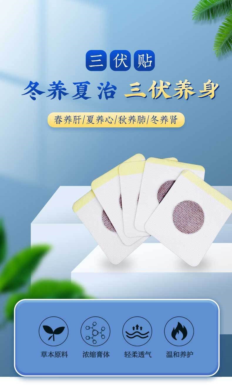 San Fu Tie Honey Herbal Patch with Mugwort Ai Cao Warm Moxa Style Acupoint Sticker for Summer Dampness Care 1 Piece key features