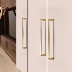輕奢長櫃門拉手現代簡約高檔金色衣櫃門把手櫥櫃門抽屜鞋柜子手柄