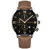 Men's watch, swiss watch for leisure, quartz watches, calendar, belt