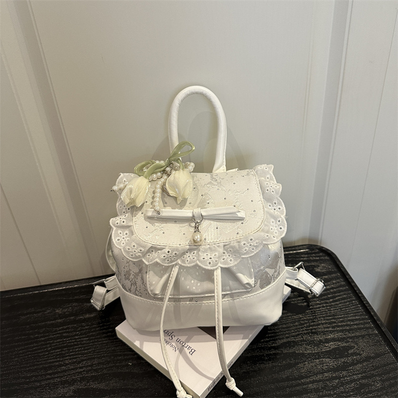 Sweet girl nicho de encaje mochila de mujer 2026 nueva mochila universal exquisita mini mochila