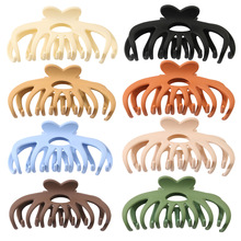 跨境大号彩色蝴蝶抓夹女百搭盘发磨砂鲨鱼夹后脑勺爪夹子义务