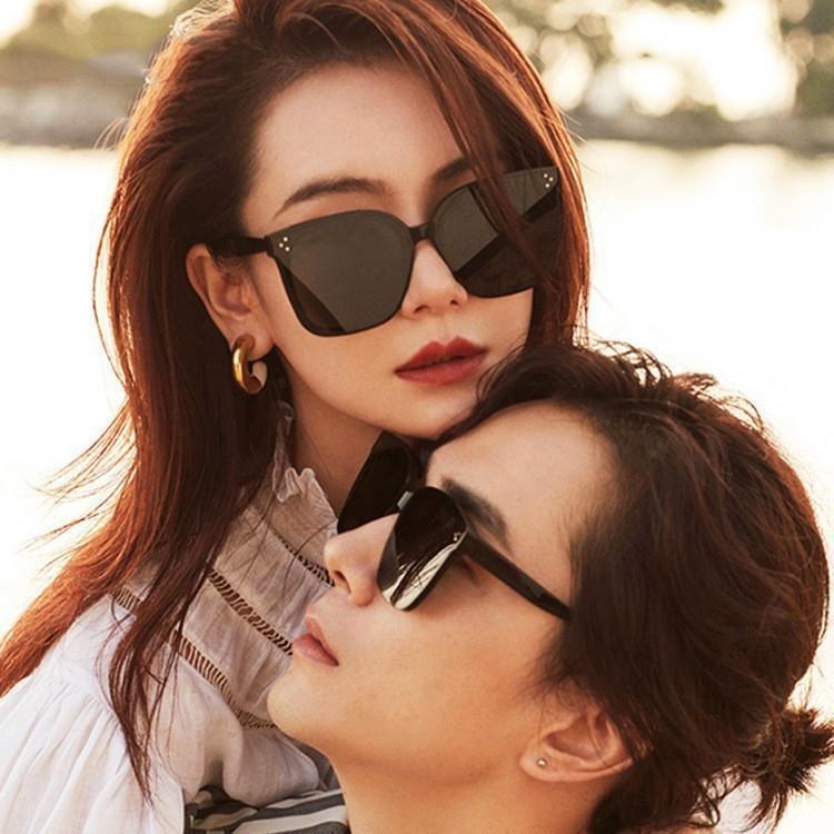 Gmlvサングラスの女性の潮の大きい顔はやせている大きいフレームのサングラスの夏の日焼け止めの百合の運転専用の紫外線防止の鏡を現します。|undefined