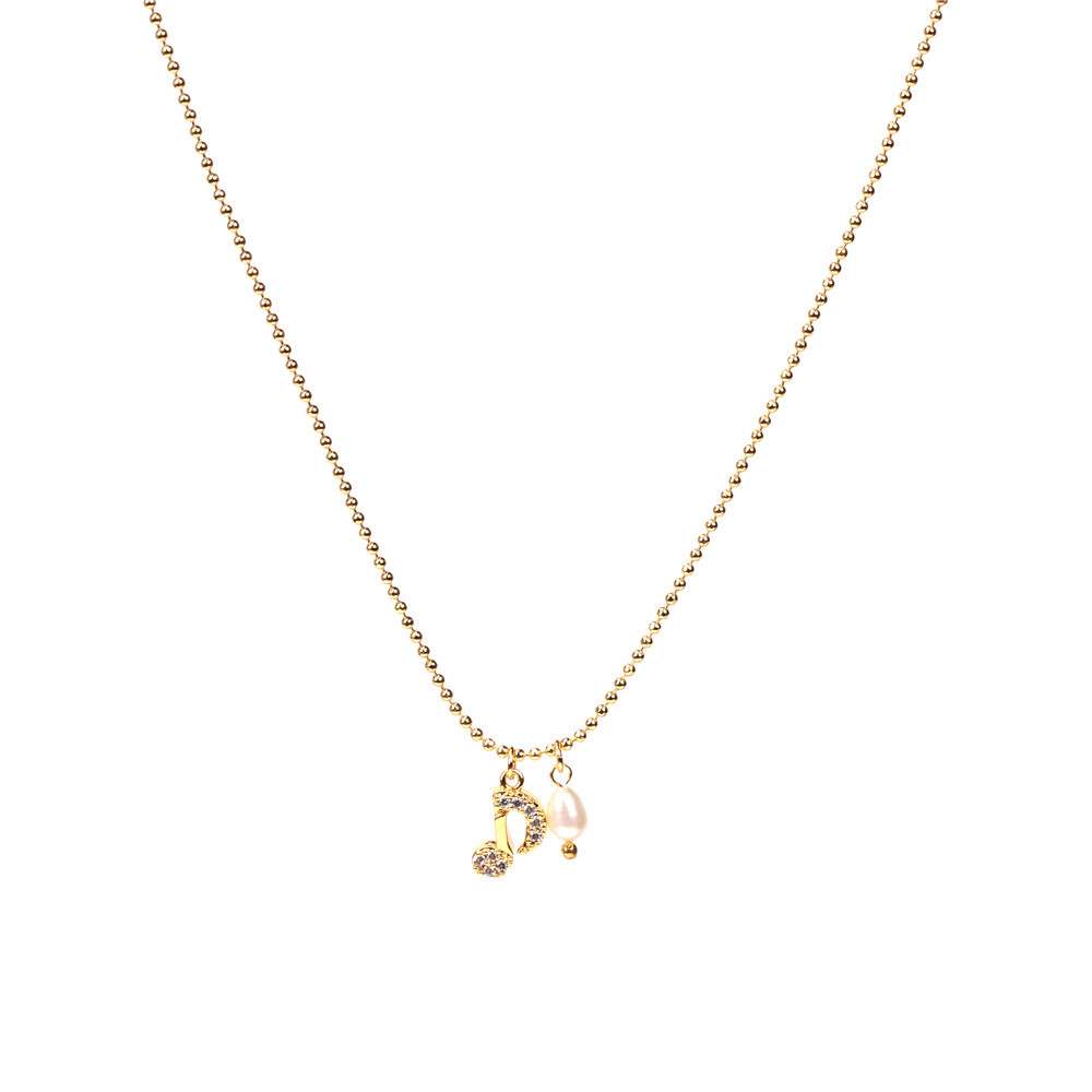 wholesale jewelry ship butterfly musical note pendant copper necklace nihaojewelry