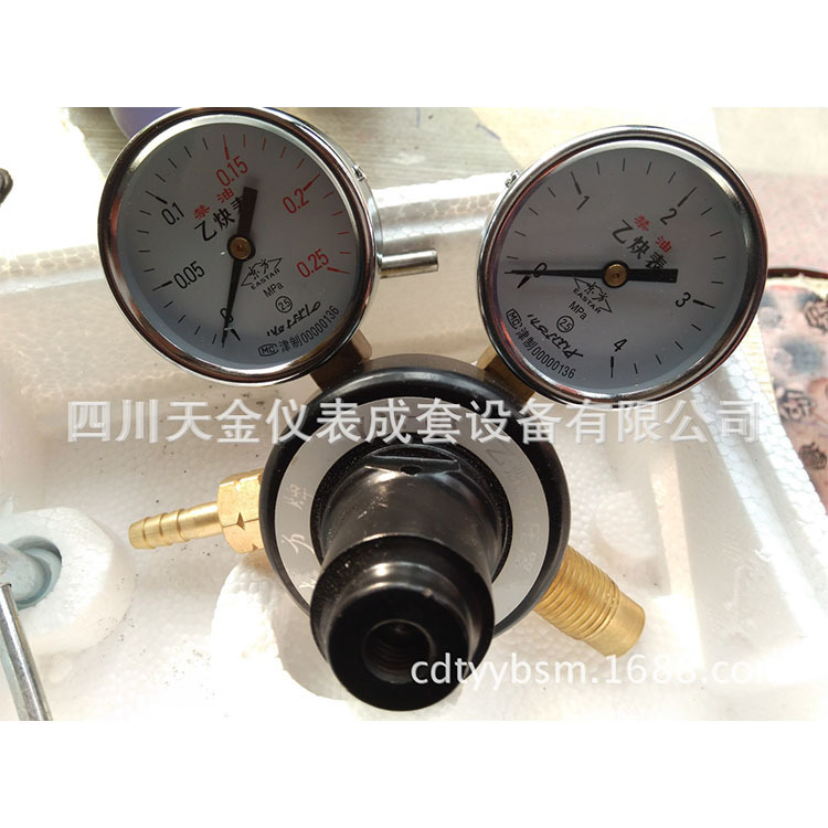 厂家直销天津东方乙炔减压器YQE-03乙炔表减压阀压力表禁油表