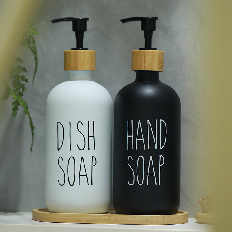 500ml Hand Sanitizer Bottle Glass Bottle Shampoo Shower Gel Repackaged Empty Bottle Bathroom Set Ready For Sale