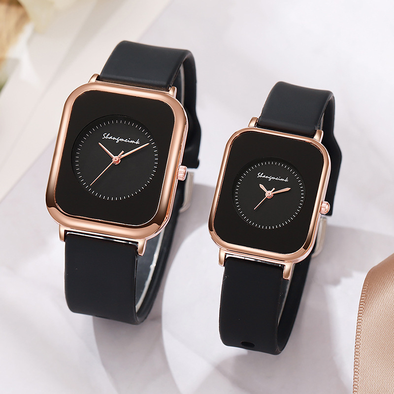 Factory Direct Sales Student Watches Women's Watches Wholesale Casual Square Temperament Quartz Silicone Band Cross-Border Women's Watches