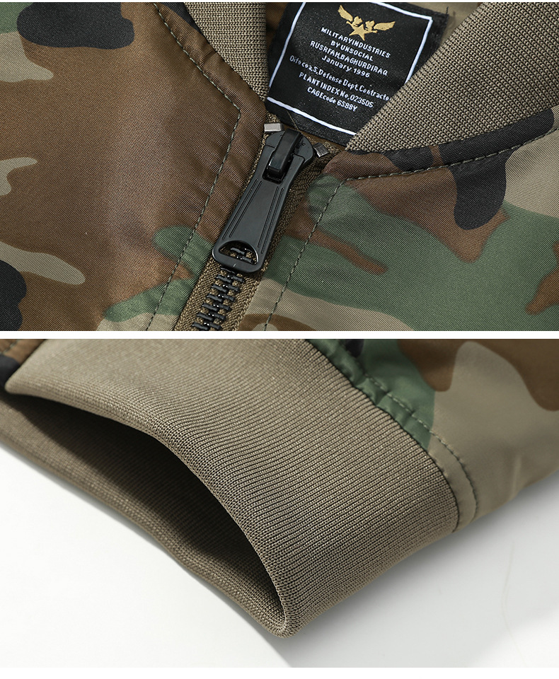 Herr pilotjacka vår höst camouflage baseball arbetsjacka_voghion.com