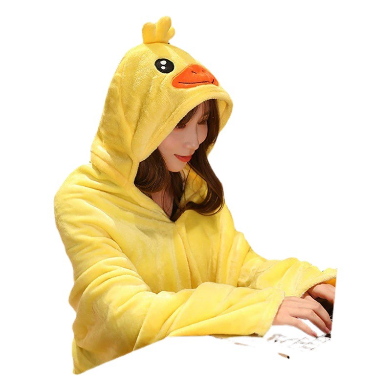 Одеяло плащ с капюшоном Офисное ворсовое утолщенное маленькое одеяло Мультяшная Студенческая шаль ворсовое одеяло Теплое одеяло