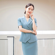 职业套装女夏季气质女神范短袖西装套裙高级感珠宝店美容院工作服