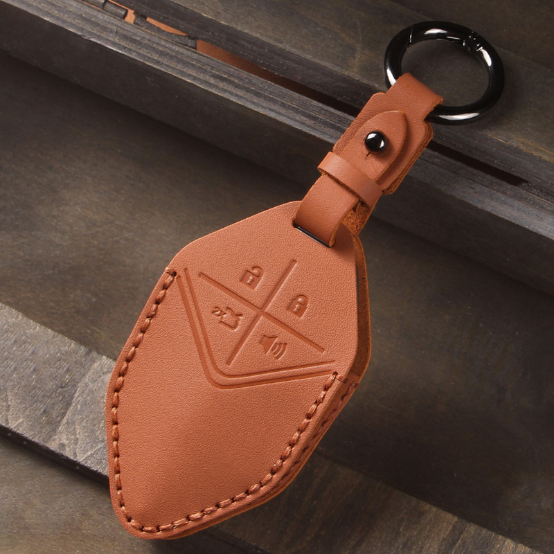 Changan Dark Blue Sl03 Smart Key Cover Genuine Leather Uni-K/T Cs75Plus Uni-V Car Key Case