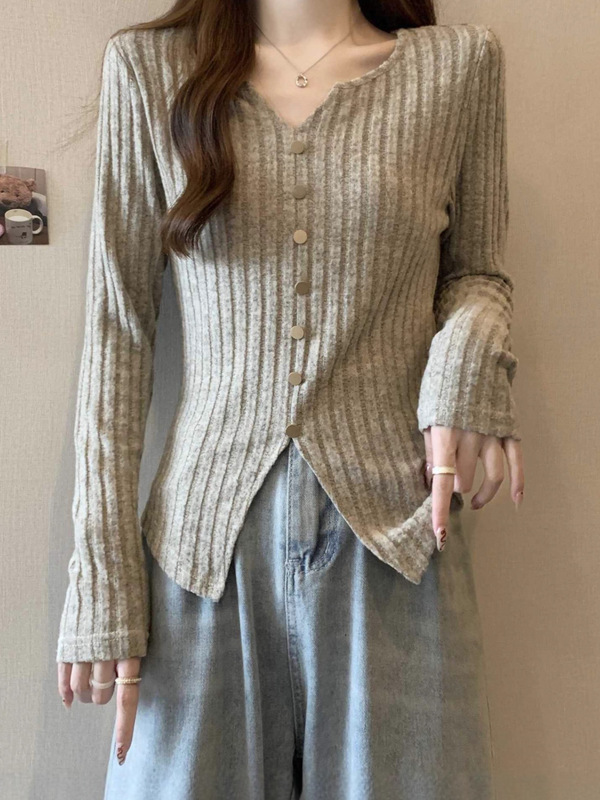 大码遮肉显瘦女士针织衫2025秋装胖mm女装宽松百搭长袖上衣A7218|undefined