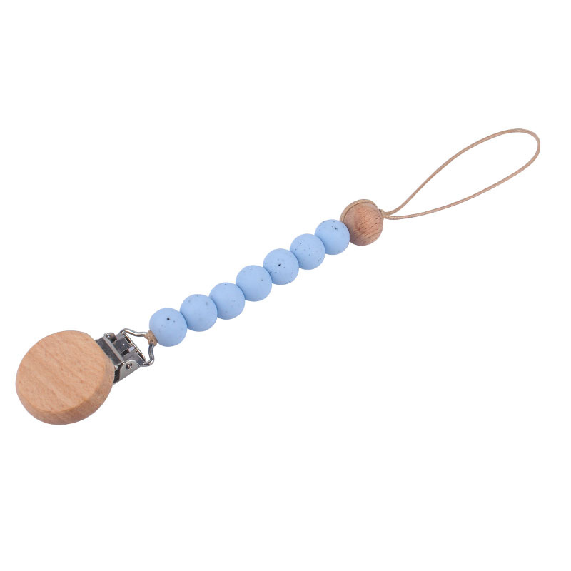 Amazon nuevo bebé suministros lunares cuentas de silicona chupete cadena bebé molar mordida pegamento anti-caída cadena