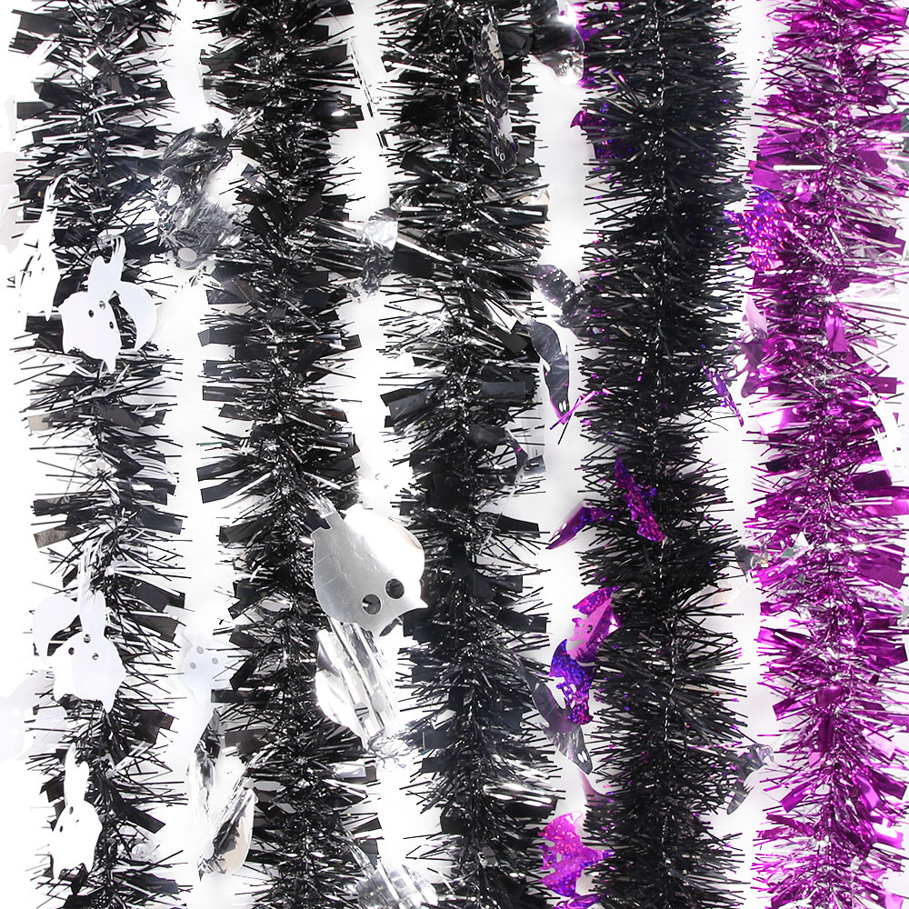 Nueva barra de color de Halloween, cinta encriptada, murciélago de hierba, barra de lana fantasma, decoración de fiesta del festival de fantasmas, colgante de flor de lana larga
