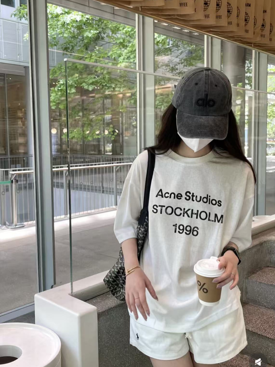 In-Stock Real Photos of the 26 Spring/Summer New Vintage Letter Ac1996 Distressed T-Shirt Short-Sleeve Unisex Couple Style Loose Top