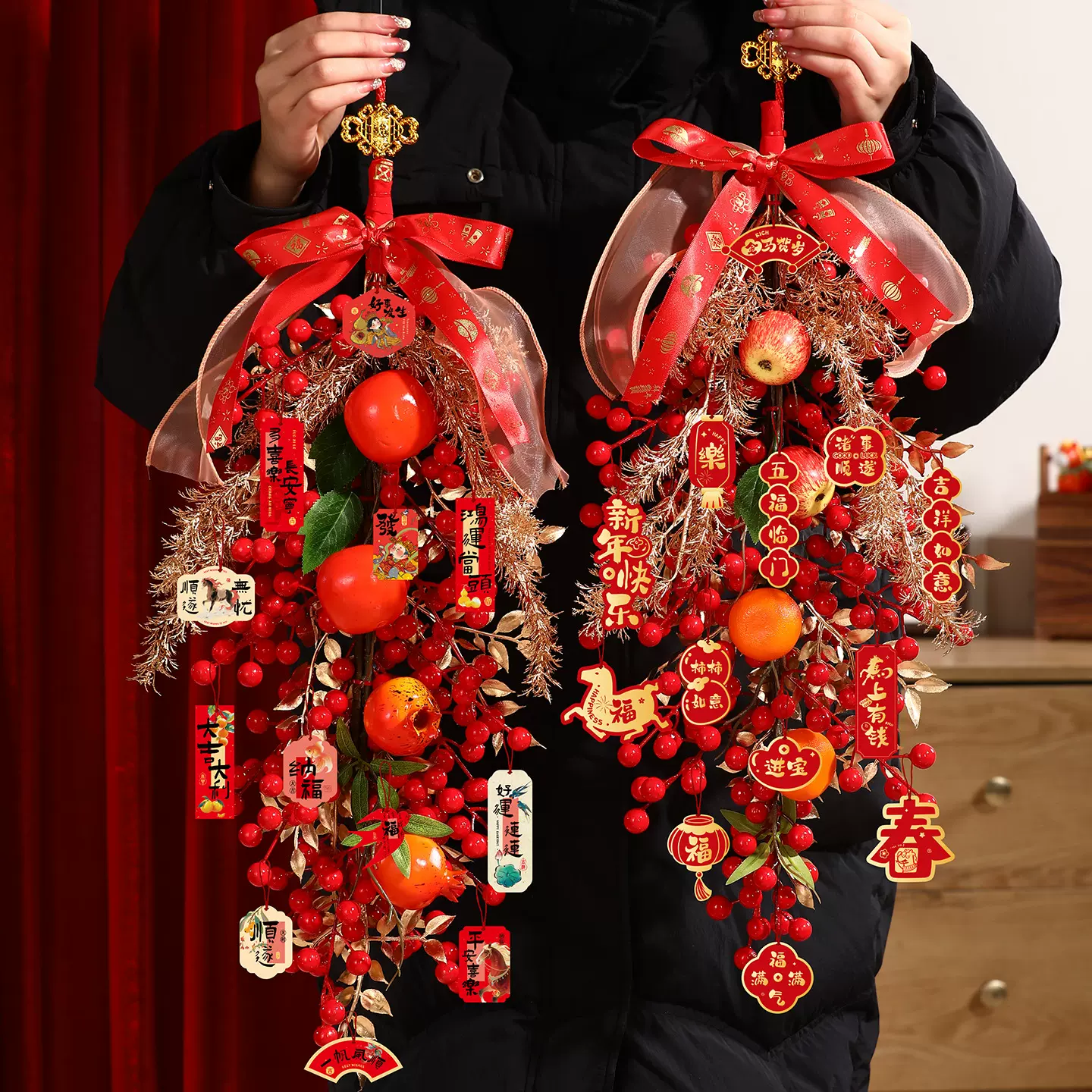 2026新年红果挂件过年春节入户大门喜庆门挂春节马年装饰品挂饰