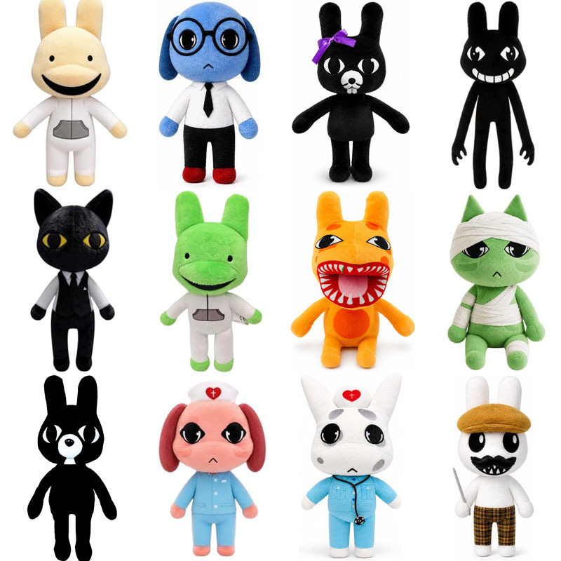 跨境新品Animal Hospital plush恐怖动物医院周边小狗兔子毛绒玩