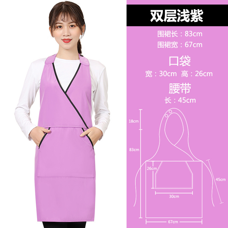 V-cuello publicidad delantal logotipo personalizado salón de uñas cafetería guardapolvos hogar cocina delantal al por mayor personalizado