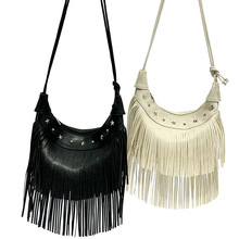 跨境欧洲时尚新设计极简个性优雅铆钉星星女单肩斜挎包流苏包手袋