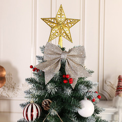 クロスボーダーのクリスマスの装飾品の蝶結びのクリスマスツリーのペンダントの飾りのキラキラの蝶結びの大きいサイズの現物