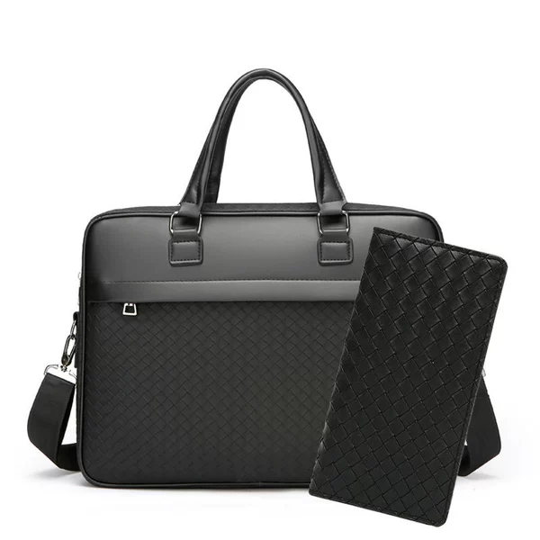 Black woven wallet