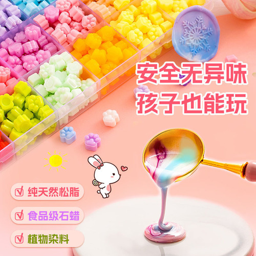Fire paint wax granules 24 colors boxed fire paint seal tools full set wholesale wax granules multi-color styles fire paint wax granules