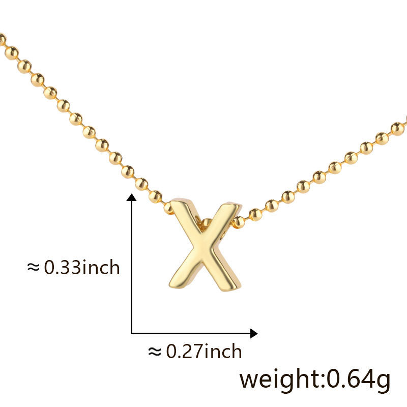 Cuicai ホットセール 18K ゴールデン光沢のある多用途クラシック 26 DIY 英語名小文字ネックレスペンダント付き|undefined