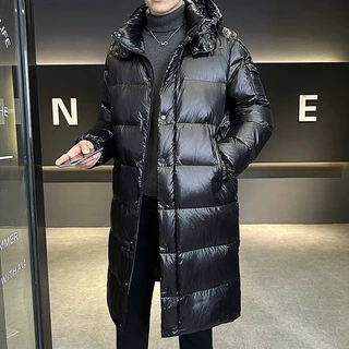 情侣款男女羽绒服中长款过膝冬装外套韩版工作服工装印字定制LOGO