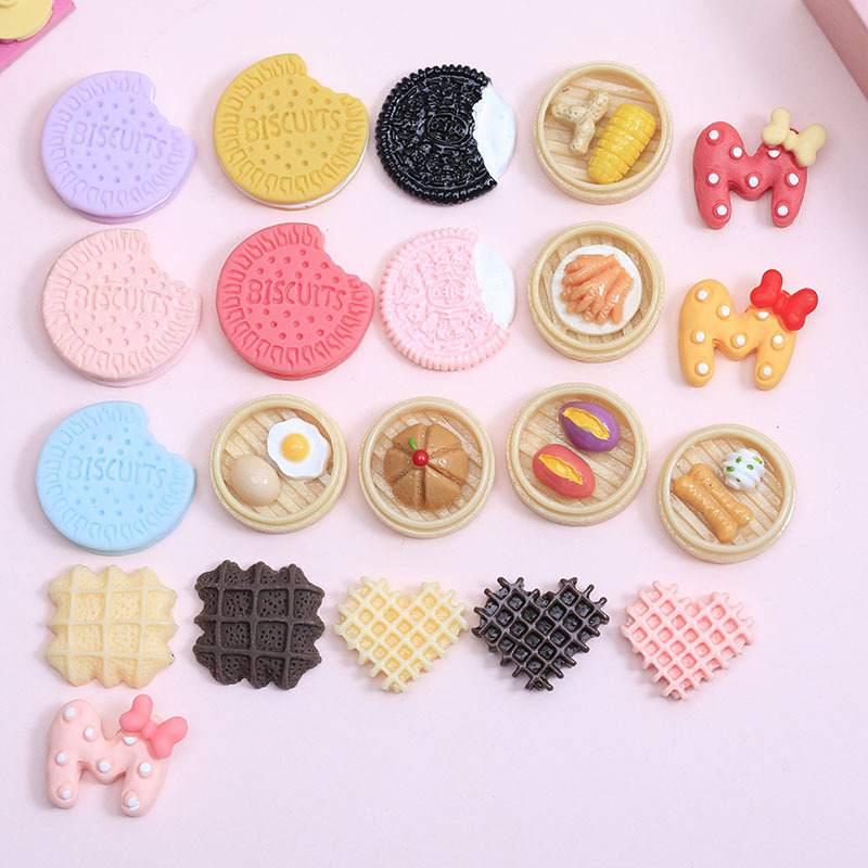 시뮬레이션 음식 장난감 M 비스킷 초콜릿 머리핀 머리띠 휴대 전화 케이스 구멍 신발 냉장고 자석 장식 장식품 활