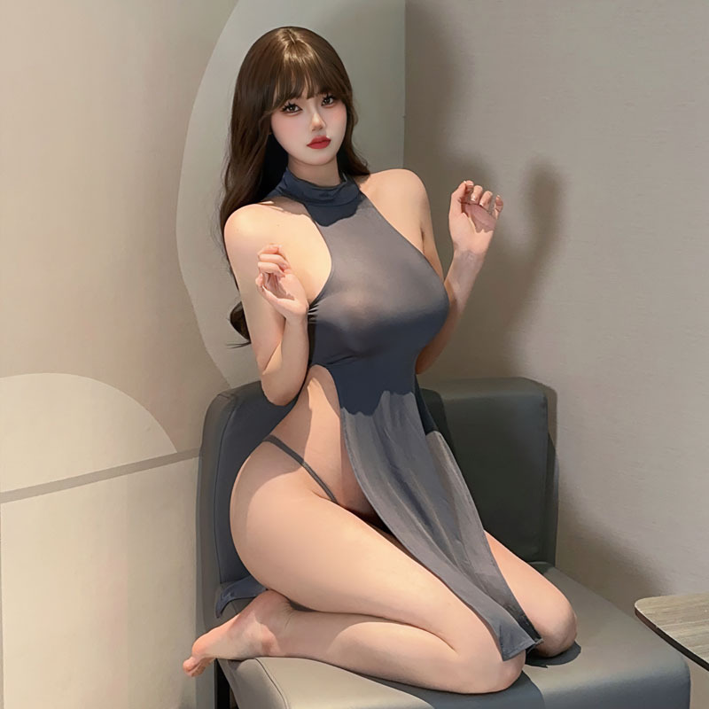 섹시한 속옷 섹시 하이 스플릿 롱 원피스 청삼 파자마 여성 뜨거운 역할극 유니폼 유혹 모두 긍정적이고 긍정적