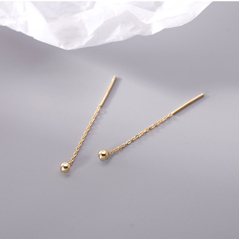 Nuevo estilo frío estilo elegante Internet celebridad pendientes simples pendientes de granos pequeños de aguja de plata 925 2021 image 3