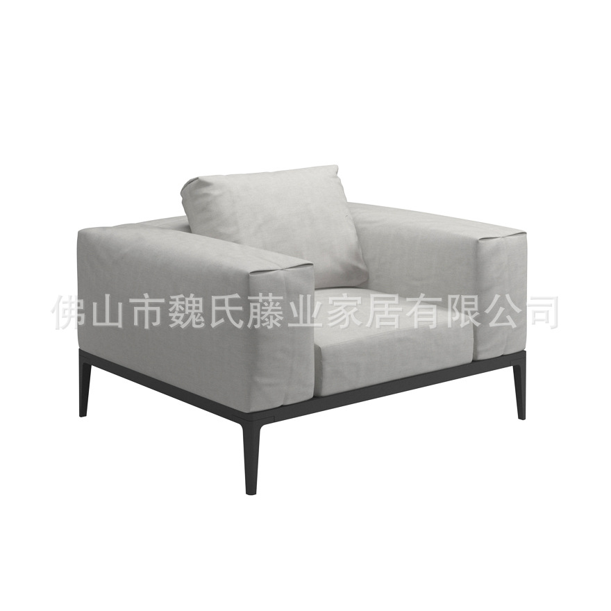 Sofá al aire libre impermeable protección solar patio de villa muebles de teca al aire libre combinación de sofá de esquina de aleación de aluminio moderno